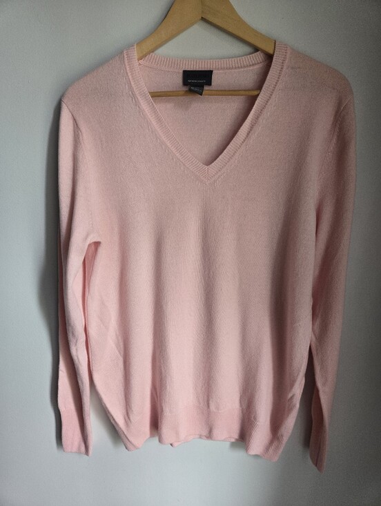 STATE FUSIO Sweaters - STATE FUSIO Prenium Quality Pink V-Neck Merino Wool & Cashmere Knit Sweater